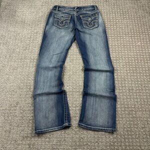 Y2K Angels Jeans Womens Size 5 Medium Wash Bootcut Embroidered Flap Pocket Denim